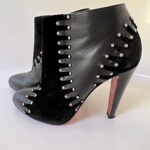 Christian Louboutin Studded Leather & Suede Boots - Size 39.5